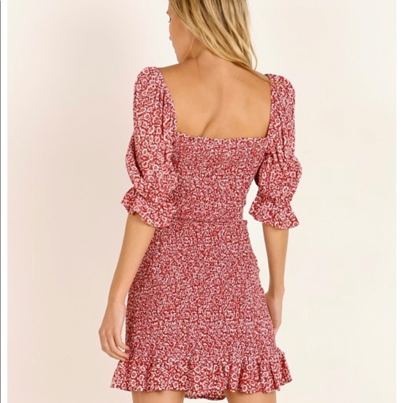 AUGUSTE THE LABEL Cottage-core Marlowe Shirred Mini Dress. - Picture 4 of 4